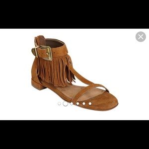 New Aerosoles lowdown fringe heeled suede sandals